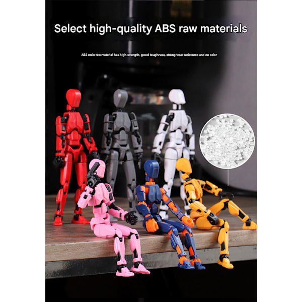 Robotleksaker med flera leder, robotmodeller med flera karaktärer för 3D-utskrift, actionfigurer för skrivbordsdekoration - presenter för spelälskare red