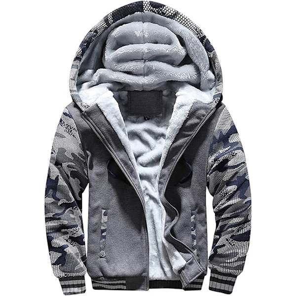 Mænds Trøje Termisk Sherpa Foret Jumper Jakker Vinter Træning Fleece Hoodie Fuld Lynlås Uld Varmt Tykke Frakker Yderbeklædning