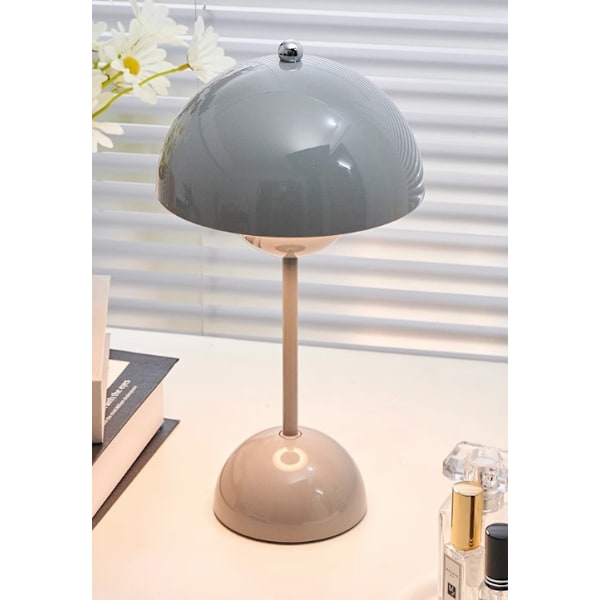 Nordisk blomsterknopp bordlampe dekorativ atmosfære lampe blomsterknopp lampe sengside svamp lampe natlys grey