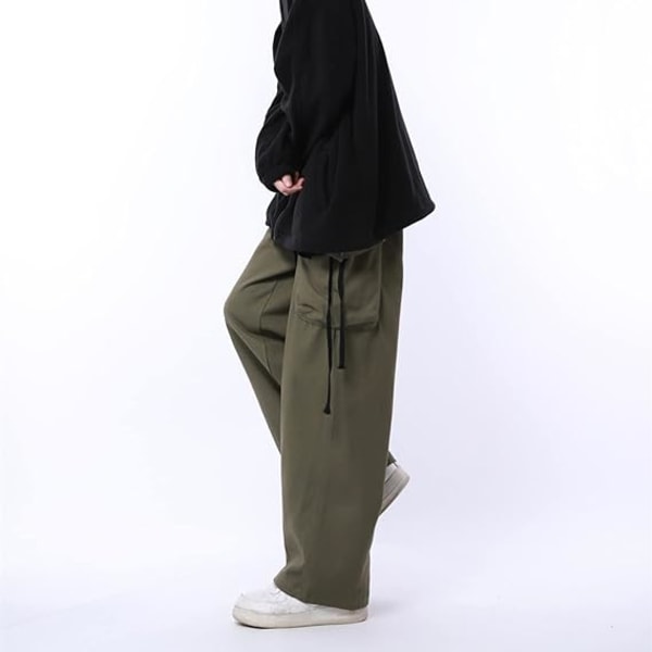 Grønne løse overalls til kvinder Vintage brede benbukser /XXL green XXL