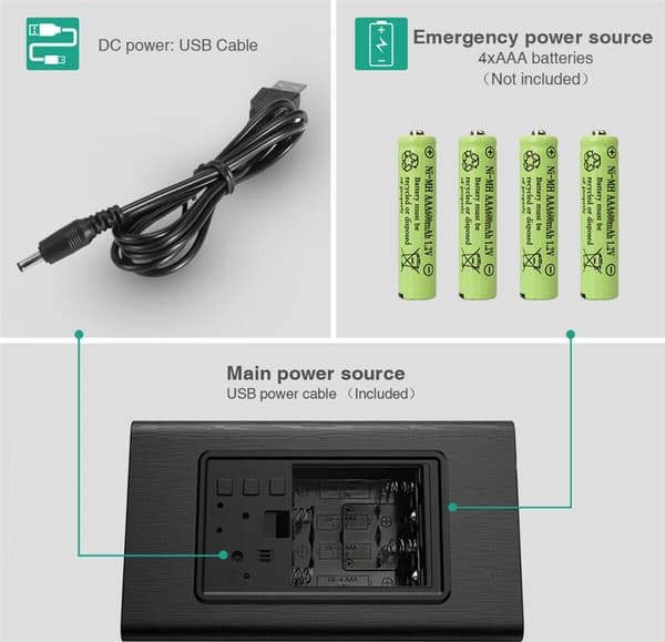 Digital LED-vekkerklokke med tretall