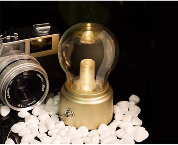 Mini LED bordlampe med USB-opladningskabel Guld
