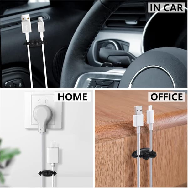 Bil Ledning Kabelholder Bindeclips Organizer Selvklæbende Biloplader Ledningsklemme USB Kabelholder Bilclips Tilbehør.