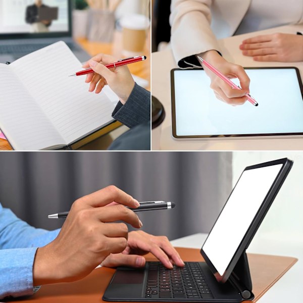 Tablet Stylus Pen med Sort Kuglepen, Kapacitiv Stylus til iPad, iPhone, Kindle, Mobiltelefon, Samsung Tablet, Galaxy Alle Touchskærme