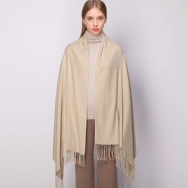 Dames Sjal Pashmina Sjal og Wraps for Bryllup Sjal for Kvinner Vinter beige