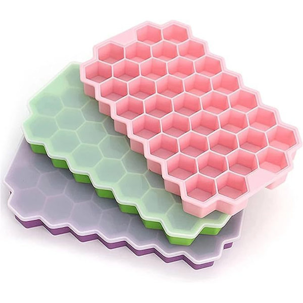 Silikon honeycomb isgaller med silikonlock isform 37 galler honeycomb isform silikon