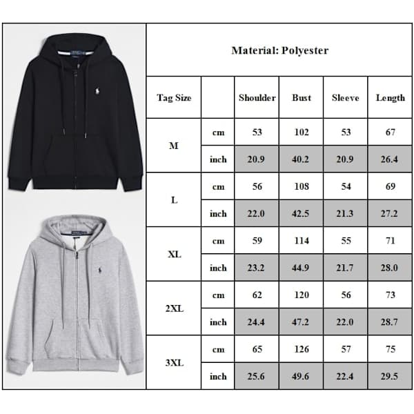 Hættetrøjer til mænd Sweatshirt med lynlås Hættetrøje Casual Langærmet Pullover FL F L