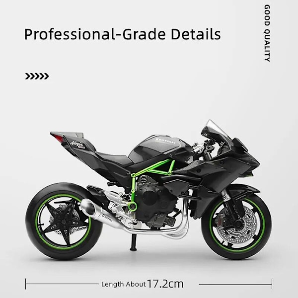 1/12 H2r Ninja 250 Metallilelu Moottoripyörä 1:12 Super Sport Racing Ääni- ja Valosarja Lahja Pojille