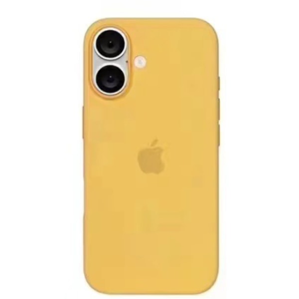 Passer til iPhone 16-serien flydende silikone mobiltelefon etui, kompatibel med MagSafe mobiltelefon sæt etui med vibrationslydeffekt animation Warm yellow iPhone 16plus