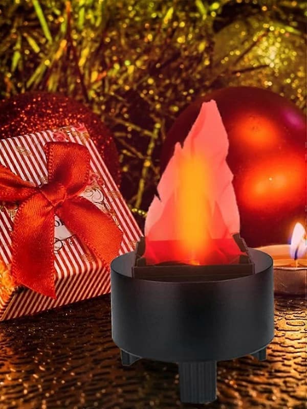 3D Fake Flame Light Elektrisk Lägereld Konstgjord Flammande Eldeffekt Dekor FP