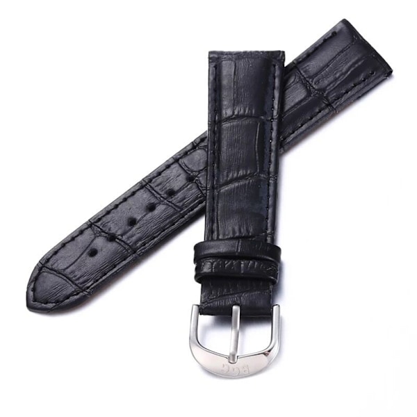 Bekvämt Klockarmband (Läder) i Klassisk Design Svart/Silver