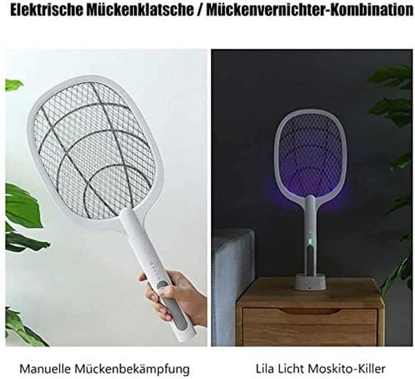 Elektrisk Handhållen Insektsdödare Myggfälla Med Laddningsbas