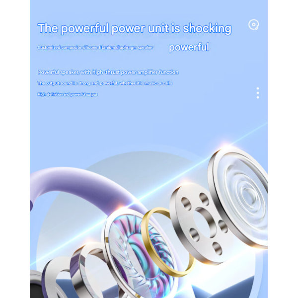 AI smart Bluetooth-headset for sanntids simultantolking, kan lytte til musikk, lett å bruke, kompatibel med Apple og Android-datamaskiner purple