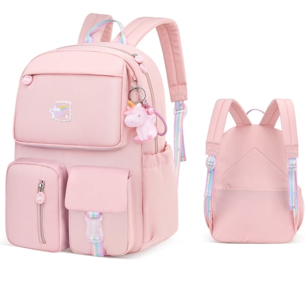 Børns Skole Taske Sød Æstetisk Vandtæt Rygsæk Pink L Pink L