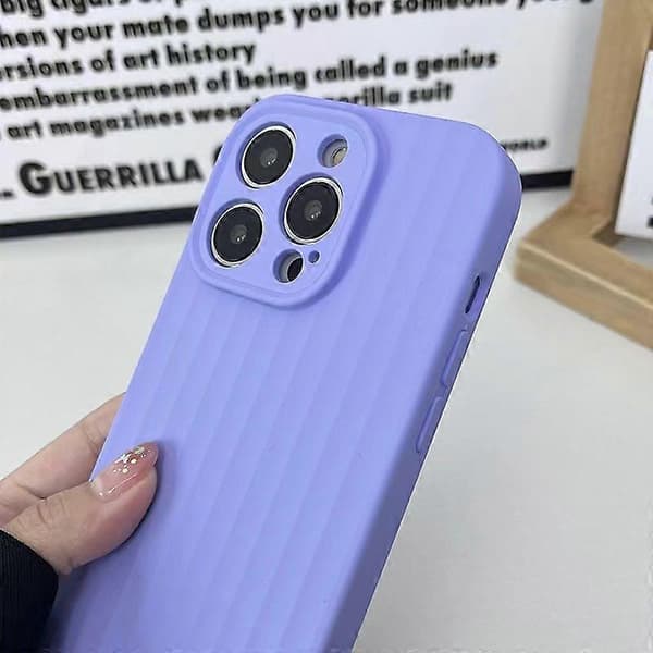 För iPhone 15 Pro Max Skal Flytande Silikon Telefonskal med Mjukt Anti-Repskyddande Fiberfoder