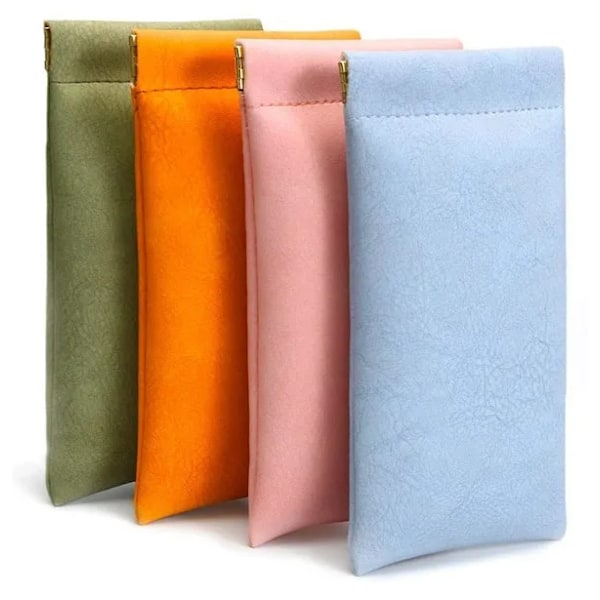 4-pakks Brilleglass-etui, Dame og Herre Brilleglass-etui, Mykt PU-etui, Bærbar