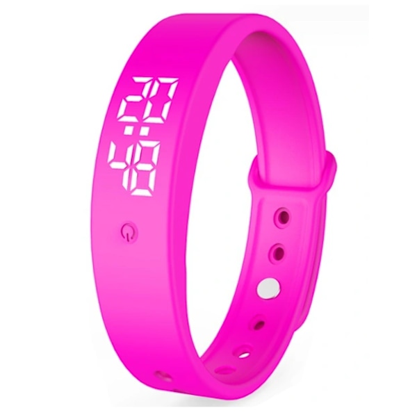 Vibrationsalarmur - Opladning Vibrationsalarm Stille Alarmur Mål Kropstemperatur Vandafvisende pink