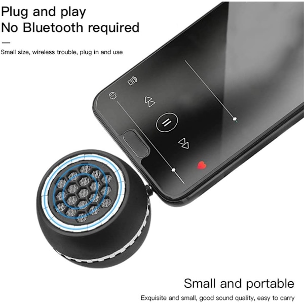 Mini trådløs højttaler, universel inline mobiltelefon højttalerforstærker, bærbar holdbar forstærker lydboks til bil hjem udendørs