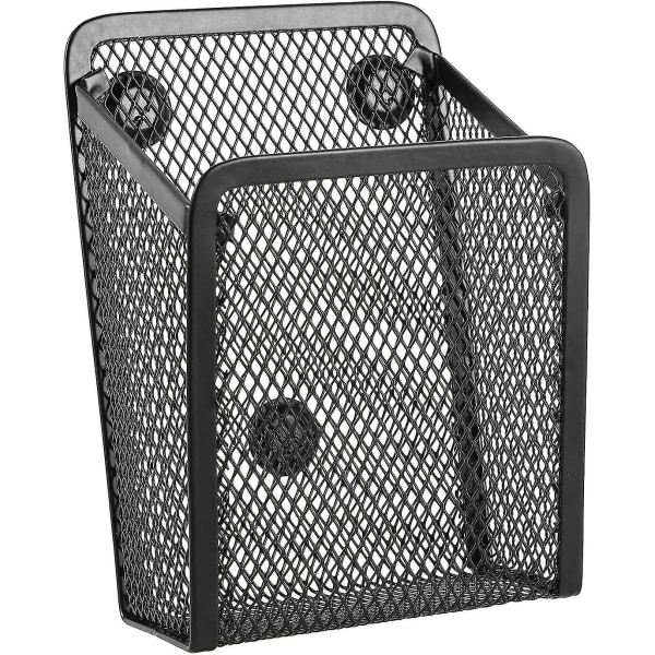 Magnetisk penneholder, rustfrit stål mesh penneholder, metal skrivebordsredskabsarrangør