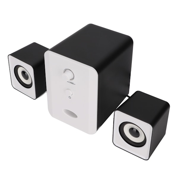 USB-drevet skrivebordshøjttaler computerhøjttaler med subwoofer til pc bærbar tablet desktop blændende version sort hvid
