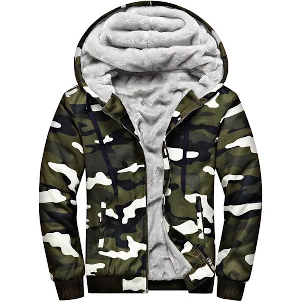 Herre Pullover Termisk Sherpa Foret Jakker Vinter Træning Fleece Hoodie Lynlås Uld Varme Tykke Frakker Ydertøj 919army Green XL