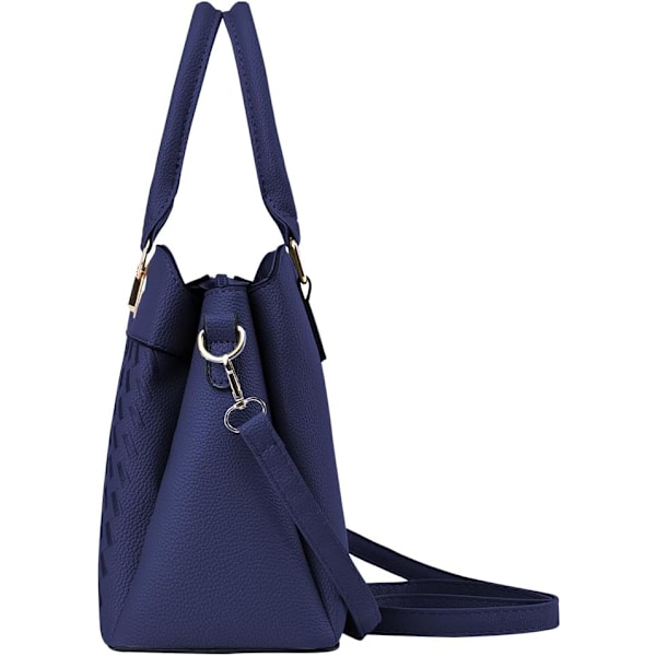 Damhandväska Axelväska Crossbody Messenger Bag Tote Satchel för Dam PU Läder Plånbok Royal Blue