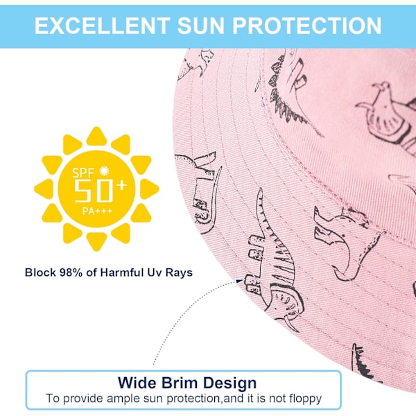 Solhatt for barn UPF 50+ solbeskyttelse Justerbar stropp Justerbar hakestropp Rosado 6-12 meses