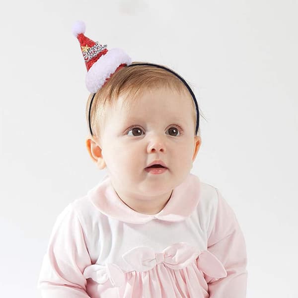 4 stk Julehatt med paljetter, Santa-hette, pannebånd, tiara