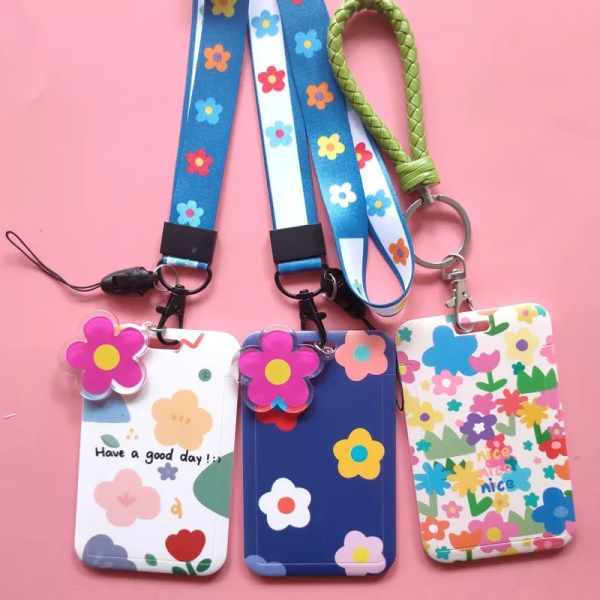 Kreditkortshållare för kvinnor Plast Mode Söt Kvinnlig Omslag Studentkortfodral Buss ID Halsband Badge A String A String