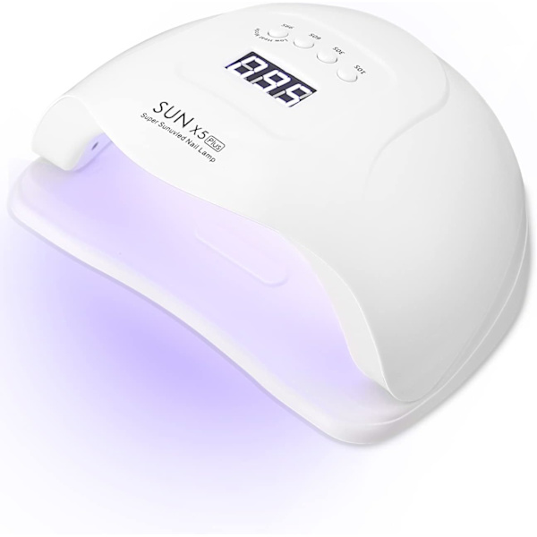 Negle tørkerlampe, 120 W negletørker, Profesjonell negletørkerlampe, UV LED-lampe, Smart sensor og LCD-skjerm, for alle gelneglelakk, gelnegler White