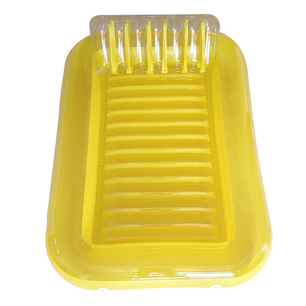 YATOUT Joy Stor Uppblåsbar Flytande Solstol för Pool, Solsäng, Uppblåsbar Solmadrass, Kan Användas Utomhus, Trädgård, Bakgård Transparent yellow