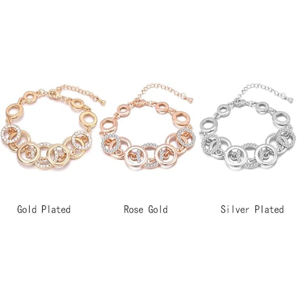 Ouran Armband Ring Kedjearmband för Kvinnor Guldpläterat Silverarmband för Flickor White