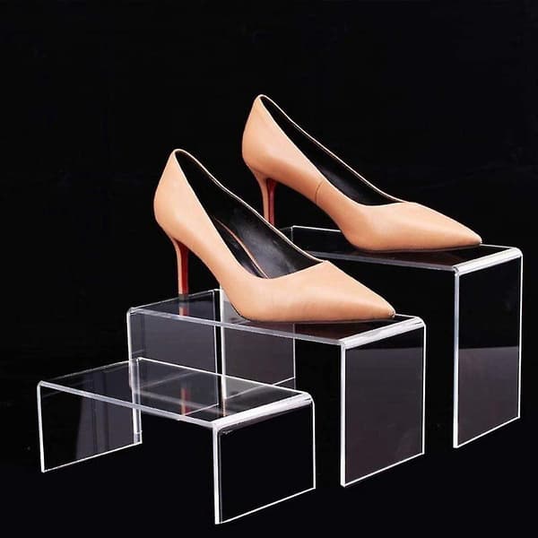 Akryl Display Risers, Klare Rektangel Stande Hylde til Display 6 stk