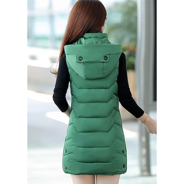 Grön dam vinter varm enfärgad jacka med knäppning /XL green XL
