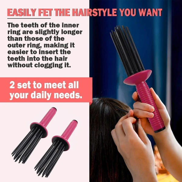 Luftvolym Hår Fluffig Styling Locktång Kam Hårlocktång Kam Värmefri Lockrulle Hårstyling Verktyg För Kvinnor