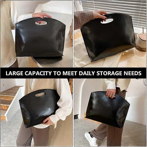 Læder Dokumentmappe Bærbar Mode Brevfiler Diverse Laptop Holder Håndtaske