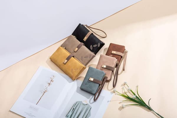 Dame Lommebok Stor Lang Sammenleggbar Clutch