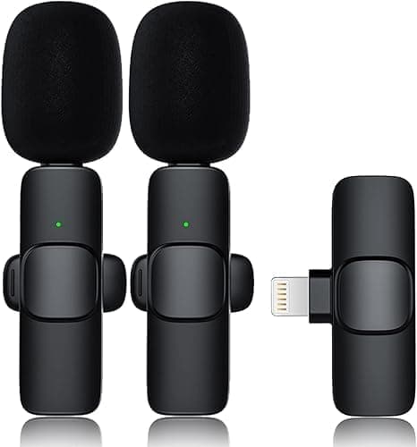 2-pack - Lavalier Mikrofon för Mobil - Trådlös - Lightning, Mini Mikrofon för iPhone, Video, TikTok, Vlog, YouTube