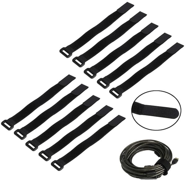 10 stk. 30x2 cm stærke Rc-bindebånd til batteri, genanvendelige stropper, skridsikre kabelstropper, blå