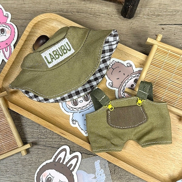 1 set LABUBU kläder, pocket hunter (fiskarhatt + ryggsäcksbyxor)^^ou 10 10