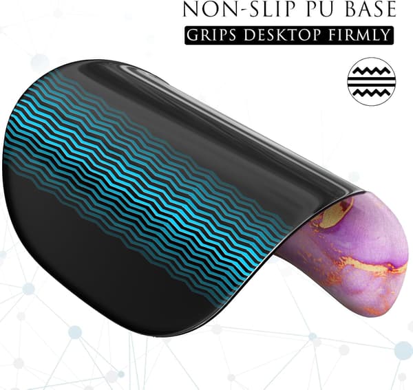 Ergonomisk musematte med håndleddstøtte i minneskum, komfortabel musematte for bærbar PC, smertelindrende håndleddstøtte Pink Marble