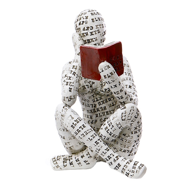 Resin Abstract Thinker Sculpture,Abstract Reading Figurine Sculptures Innovative Lady Reading Pulp Molding Bookshelf