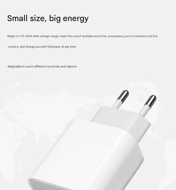 Lader for Android/Apple - Hurtiglader 20W USB-C - USB-C, adapter + 2m kabel Hvit, flere størrelser tilgjengelig (Flere kombinasjoner tilgjengelig) C-C port 2pc