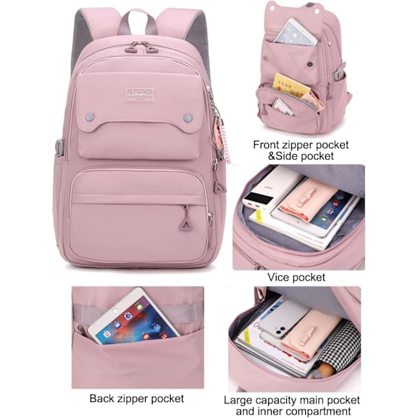 SellerFun Ryggsäck för tonårsflickor Casual Ryggsäck för högstadiet och gymnasiet Dam Resväska Laptopväska A Purple 29 Liters