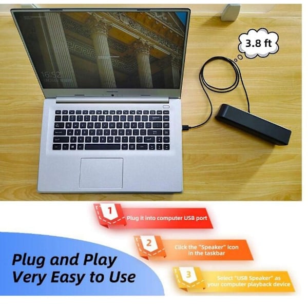 Bærbar PC Liten Lyd Datamaskin Skrivebordshøyttaler Multimedia Skrivebord Lang Stripe Lyd