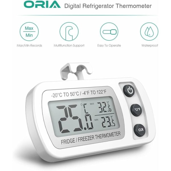 Termometer (-20 grader til 50C grader hvid) vit