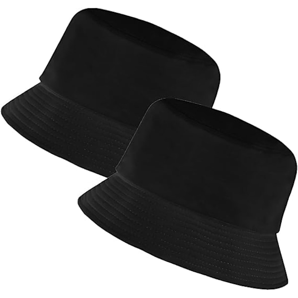 2-pakks bøttehatt for kvinner og menn, sommerreise, strand, solhatt, utendørs caps, unisex bøttehatter