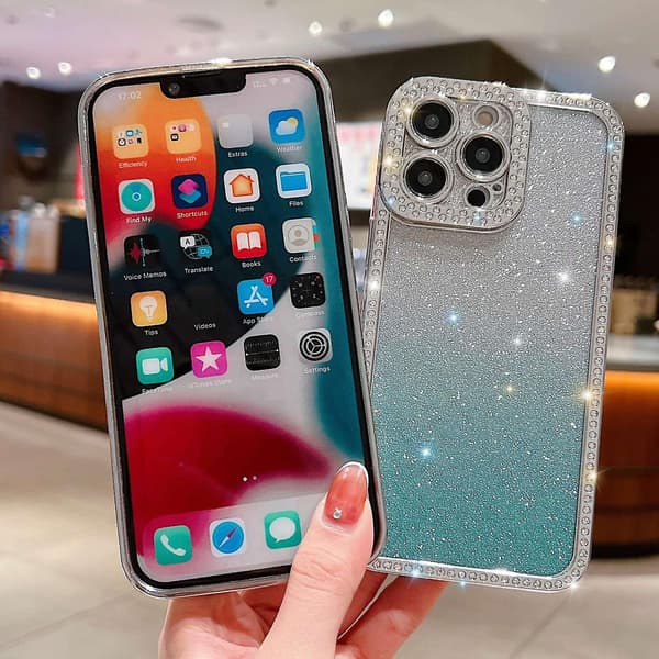 iPhone 15 Pro Max TPU -puhelinkotelo, galvanisoitu, kimalteleva