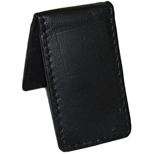 Miesten vahva magneettinen lompakko, rahaklipsi lompakko nahkalompakko dollarin pidike euron pidike, musta, 2,1/2\" X 1,1/2\"