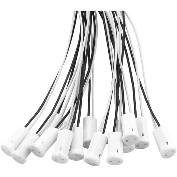 25 stk. G4 lampeholder keramisk base med 30 cm Teflon ledning G4 pære H